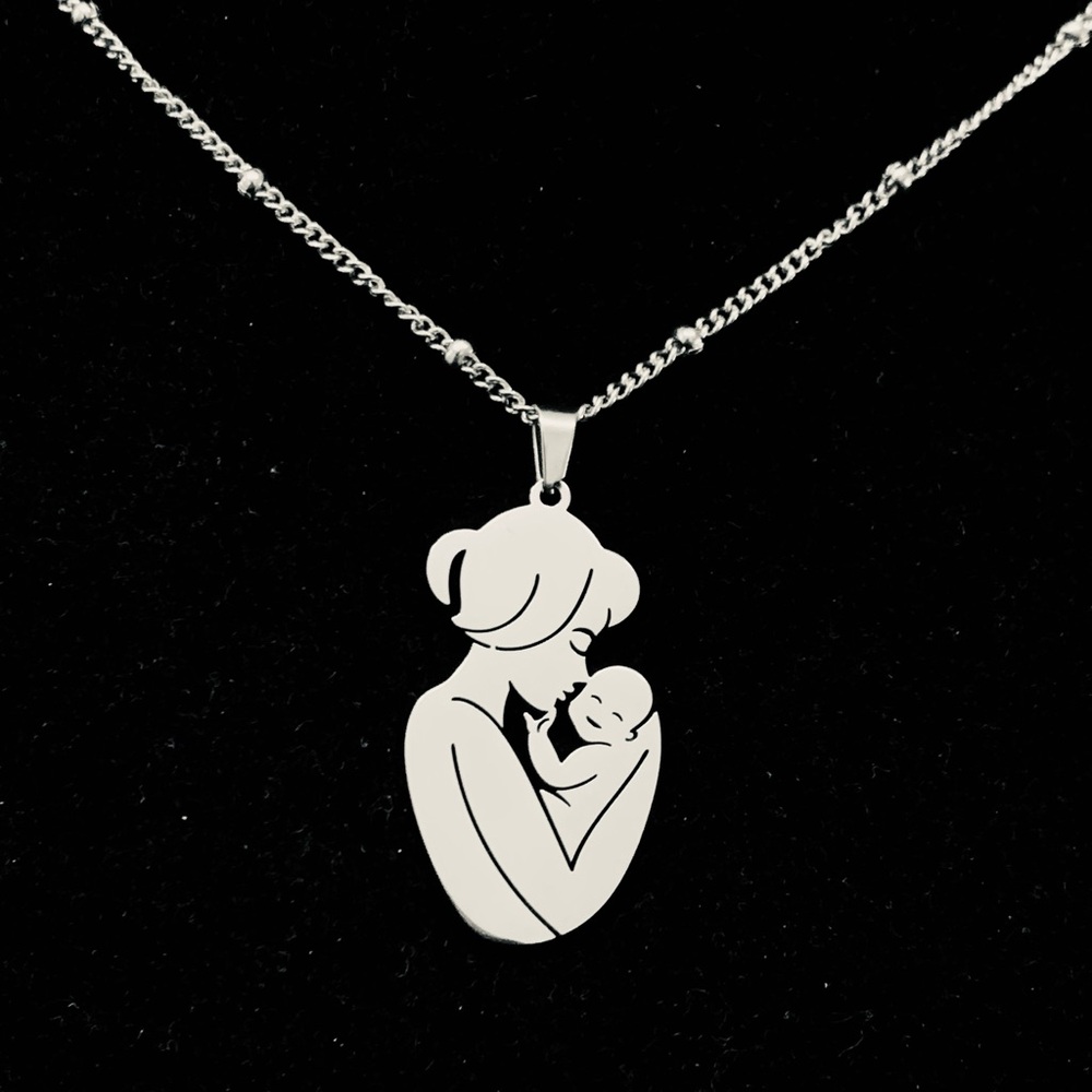 Mom and Baby stainless steel chain necklace - Picture 4 of 5